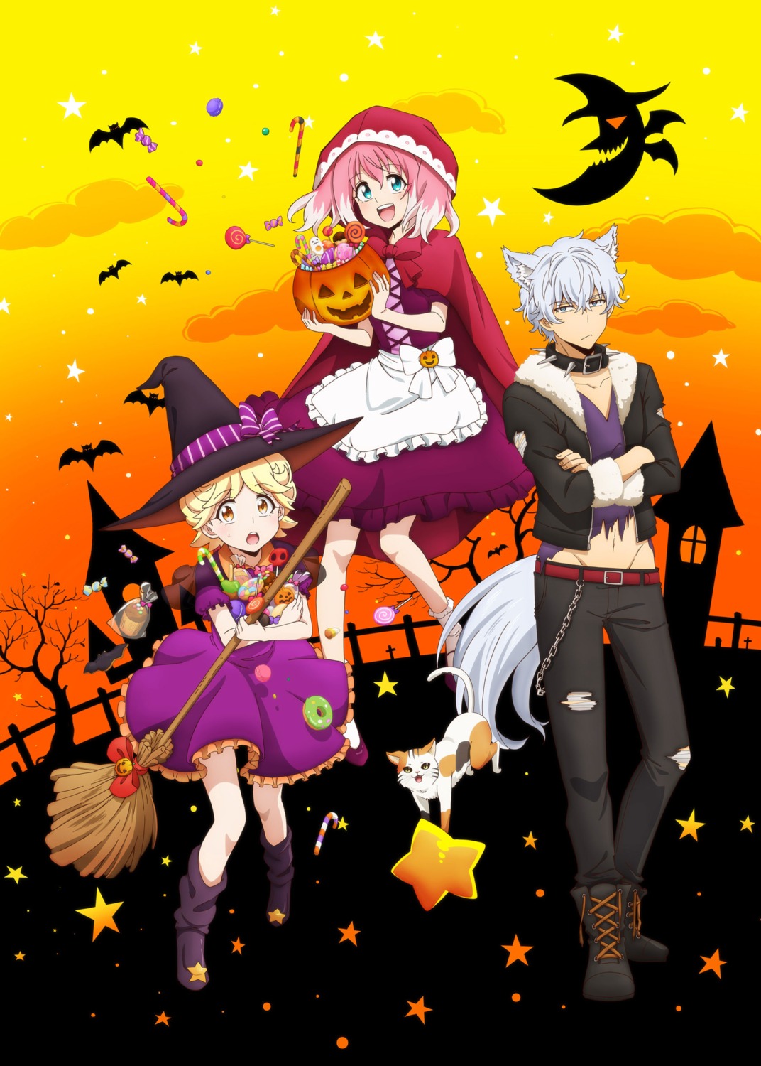 animal_ears, cosplay, dress, halloween, hiiragi_nana, inukai_michiru, little_red_riding_hood_(character), munou_na_nana
