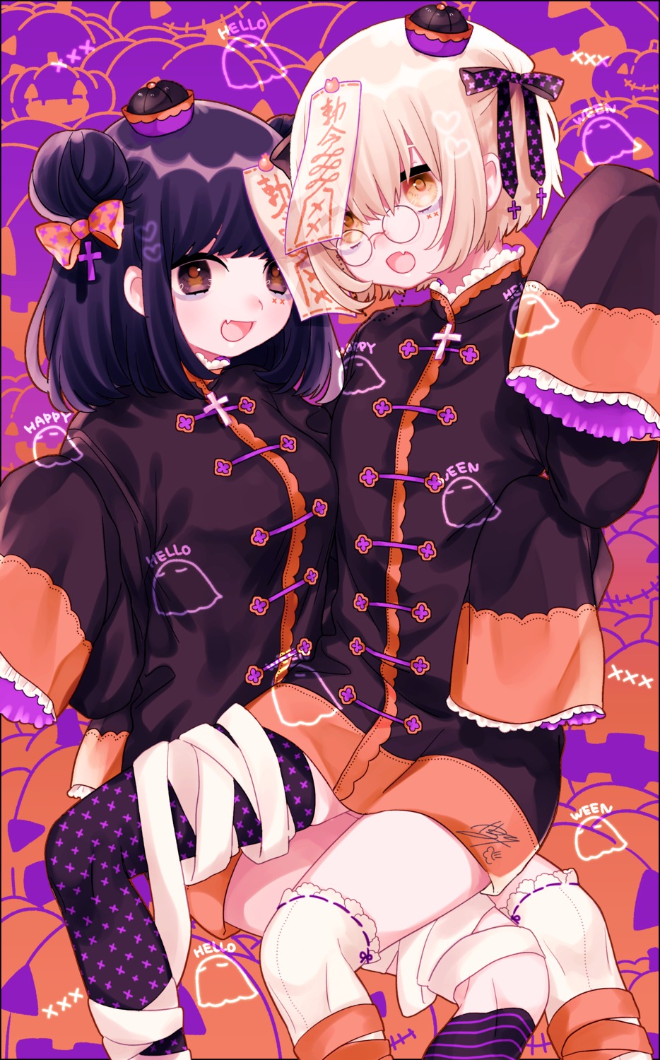 halloween, megane, tsubaki_tsubaru