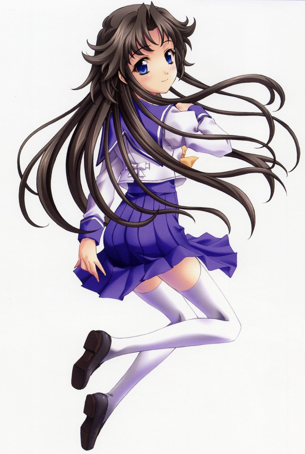 hakosaki_chisa, koshimizu_takayuki, memories_off, memories_off_6, seifuku, thighhighs