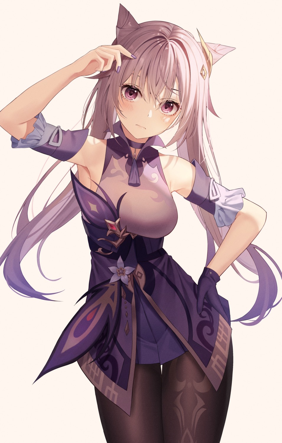 asian_clothes, genshin_impact, keqing, niji_(rudduf232), pantyhose