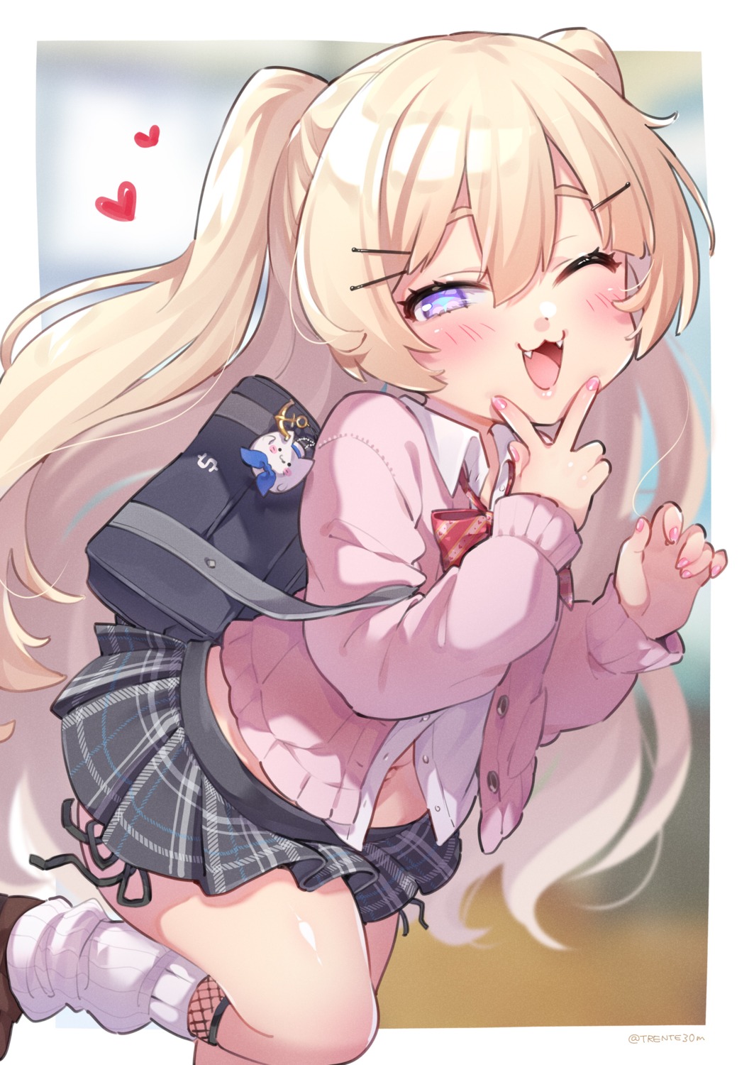 azur_lane, bache_(azur_lane), fishnets, pantsu, seifuku, skirt_lift, string_panties, sweater, trente