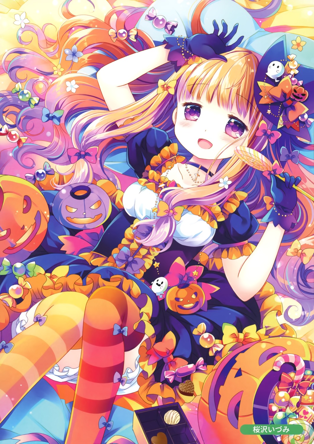 buruma, dress, halloween, sakurazawa_izumi, thighhighs, witch