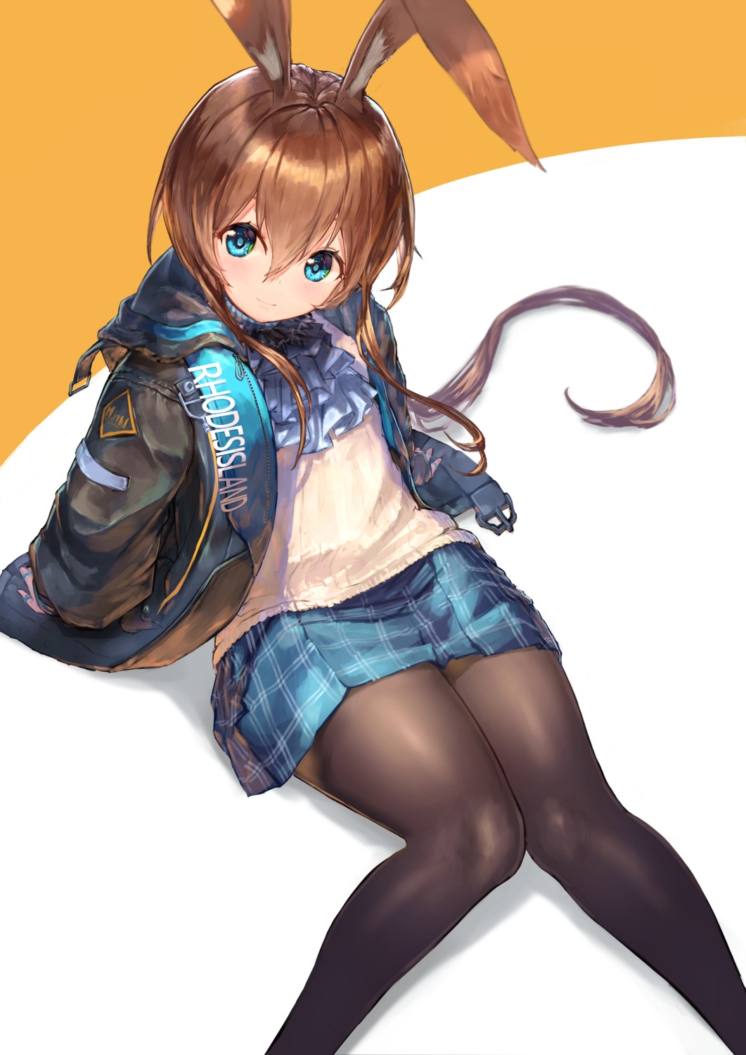 amiya_(arknights), animal_ears, arknights, bunny_ears, pantyhose, yuji