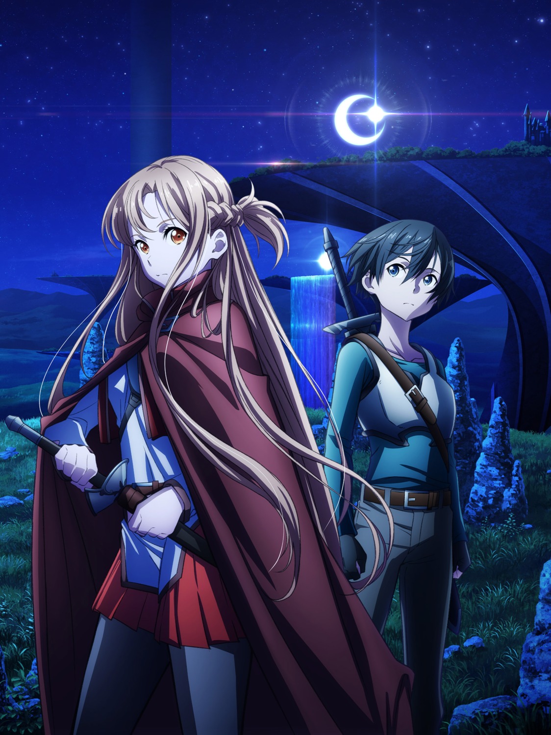 armor, asuna_(sword_art_online), kirito, pantyhose, sword, sword_art_online, sword_art_online_progressive, tagme