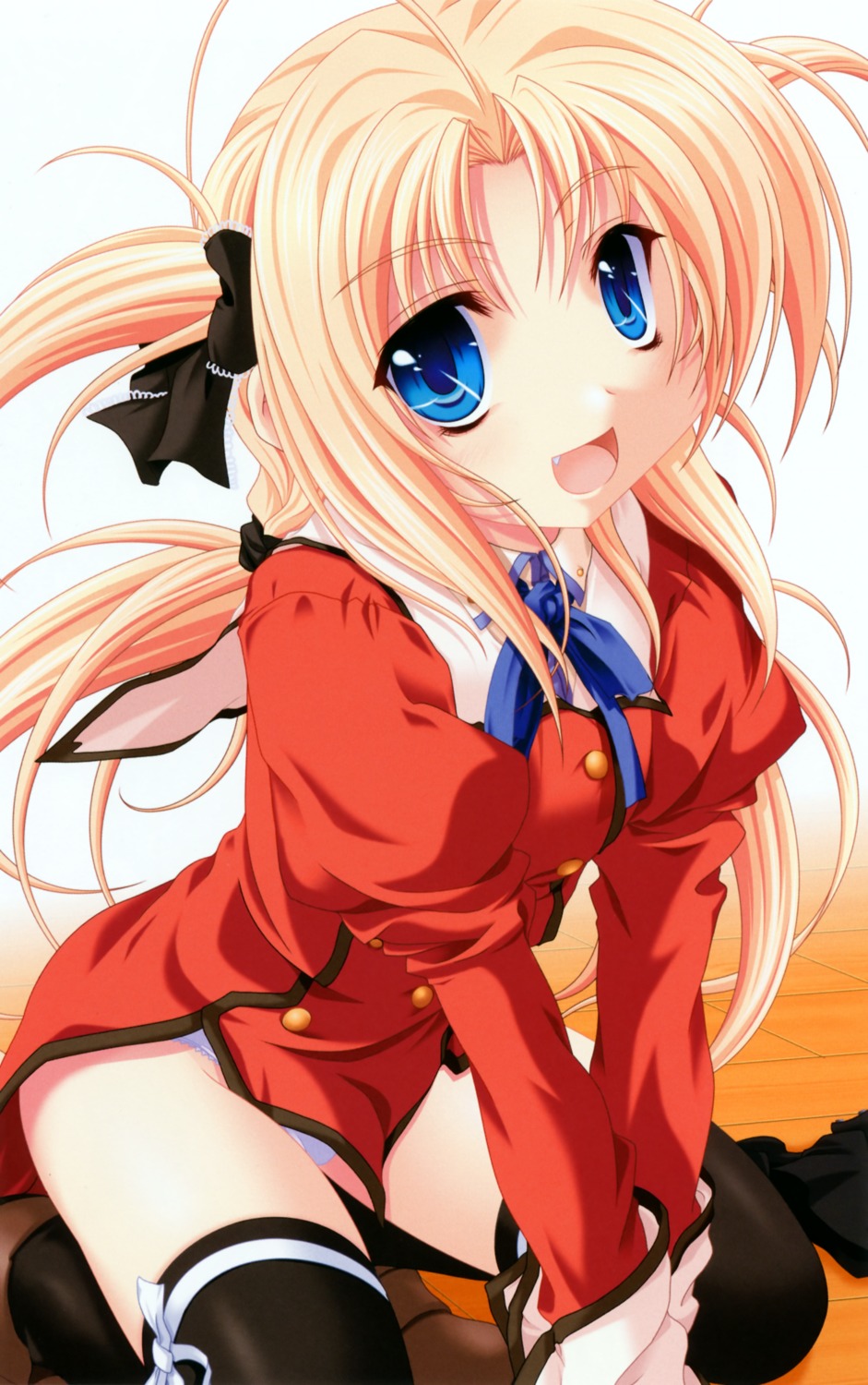 kanojo-tachi_no_ryuugi, miyama-zero, pantsu, seifuku, shirogane_akane, thighhighs