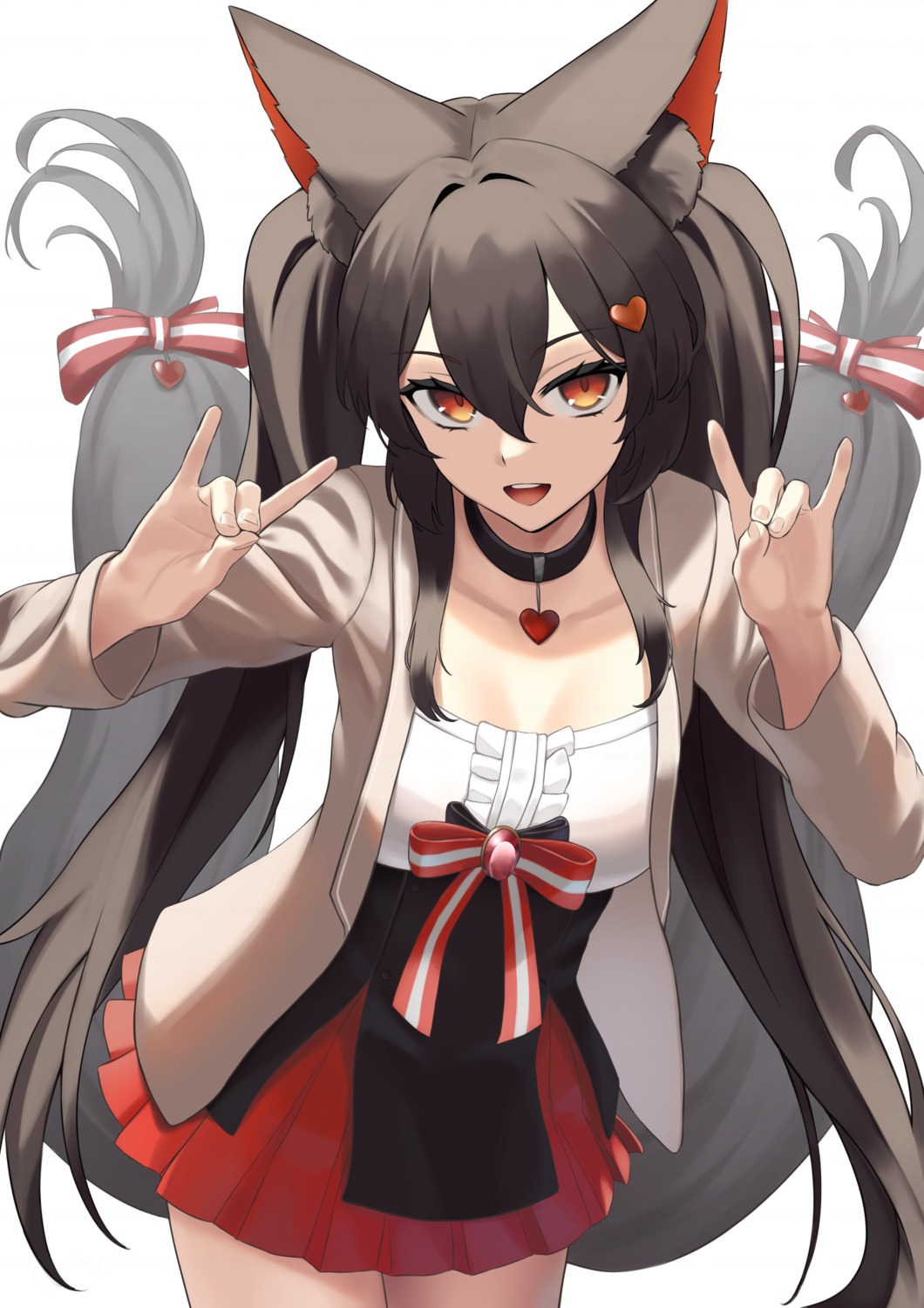 animal_ears, cleavage, yatarime