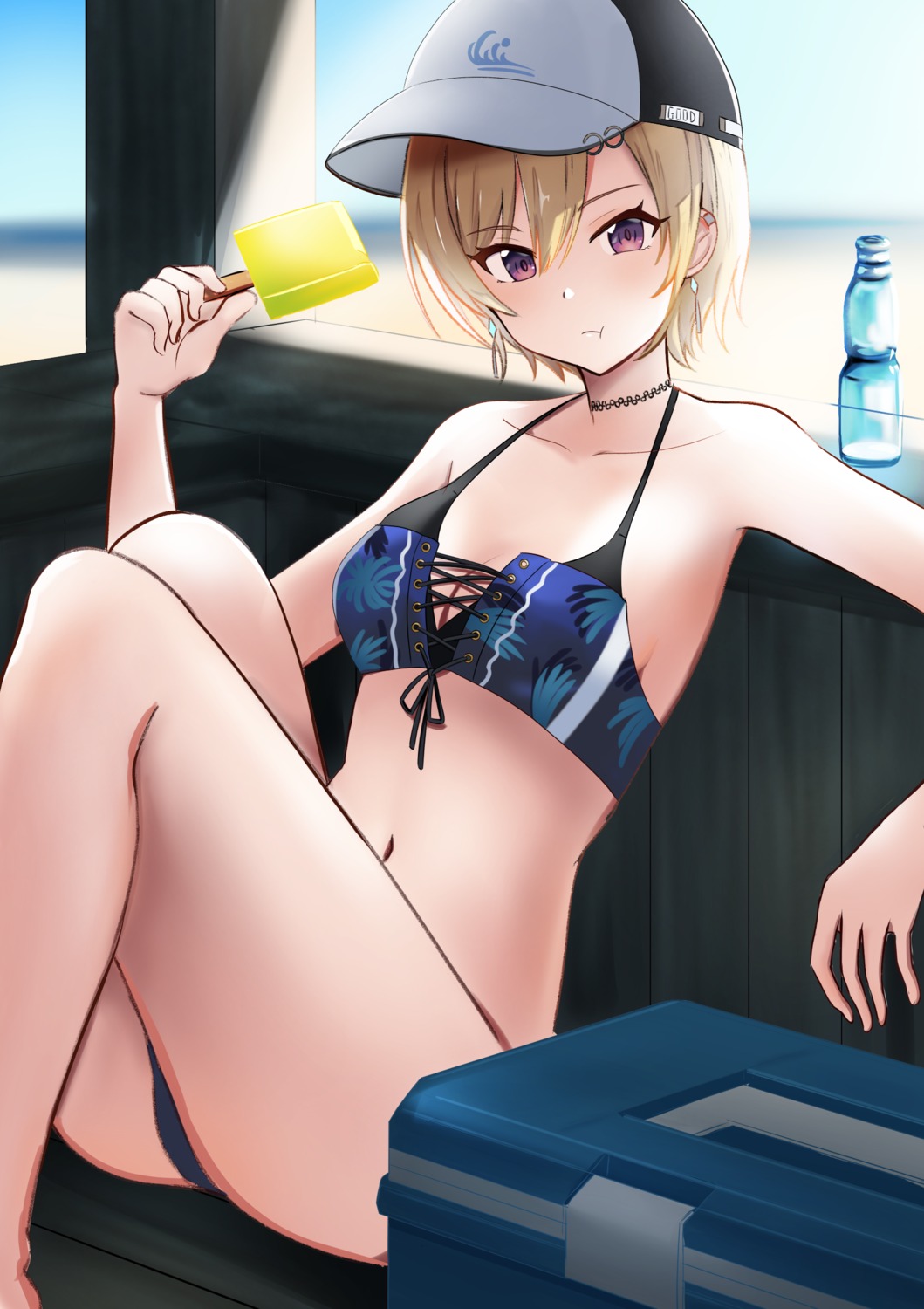 bikini, cleavage, john_manjirou_(love-love-happy21), saijou_juri, swimsuits, the_idolm@ster, the_idolm@ster_shiny_colors