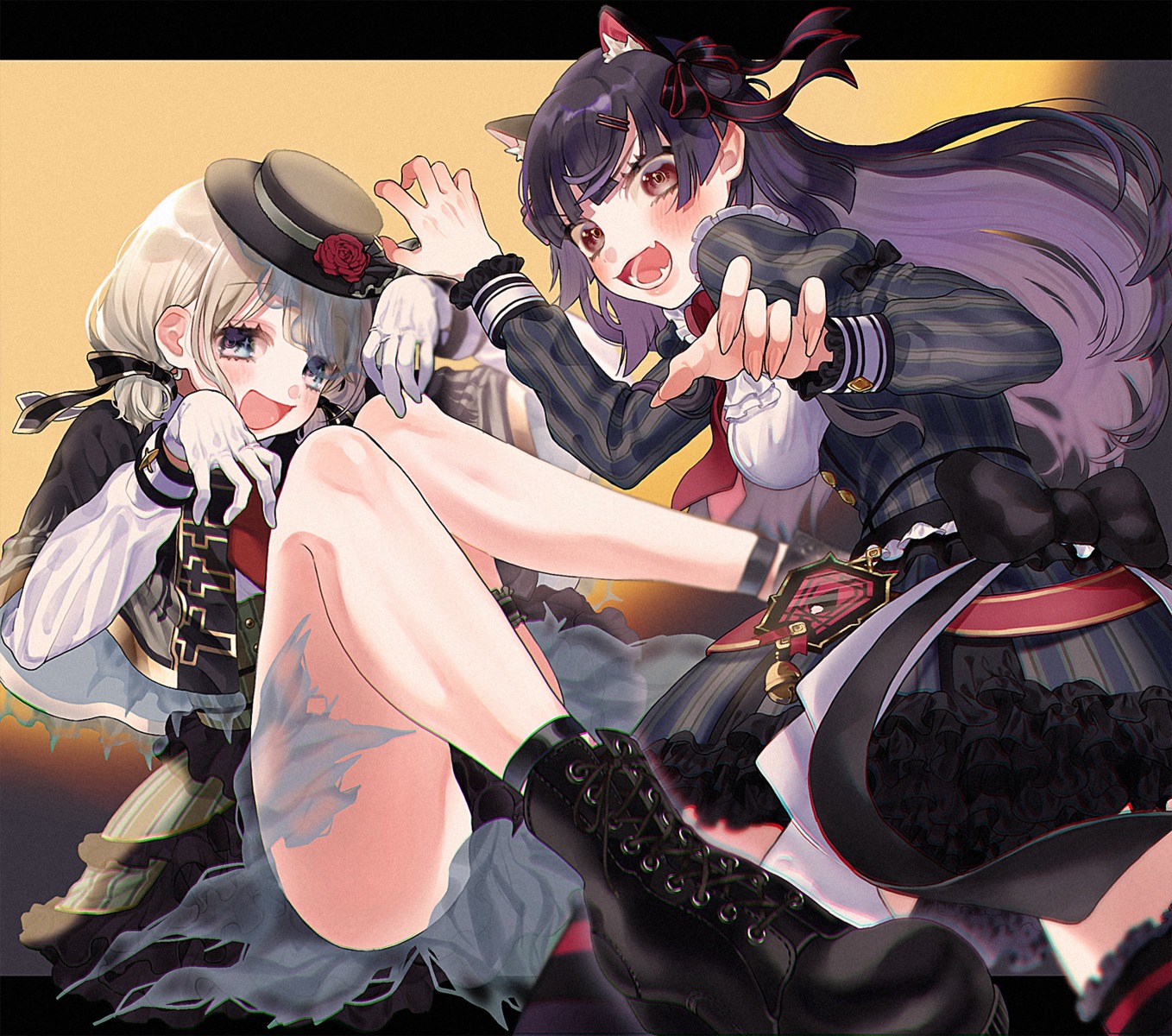 animal_ears, irururutan, see_through, skirt_lift, the_idolm@ster, the_idolm@ster_shiny_colors, thighhighs