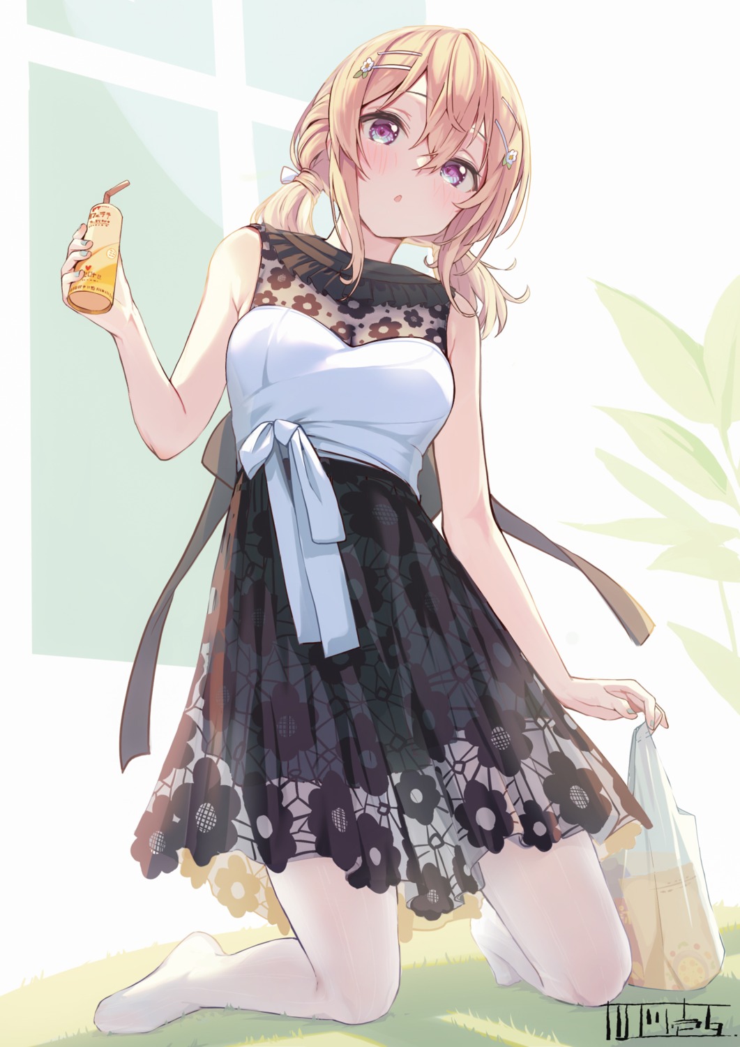 dress, kagawa_ichigo, pantyhose, see_through