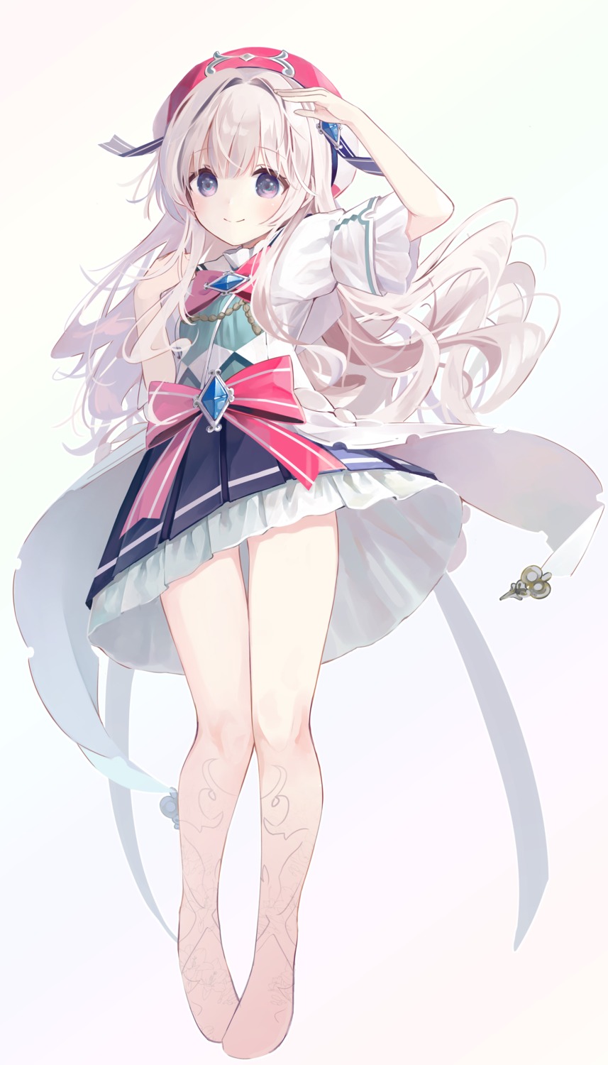 arcaea, dress, hikari_(arcaea), samayoi, skirt_lift