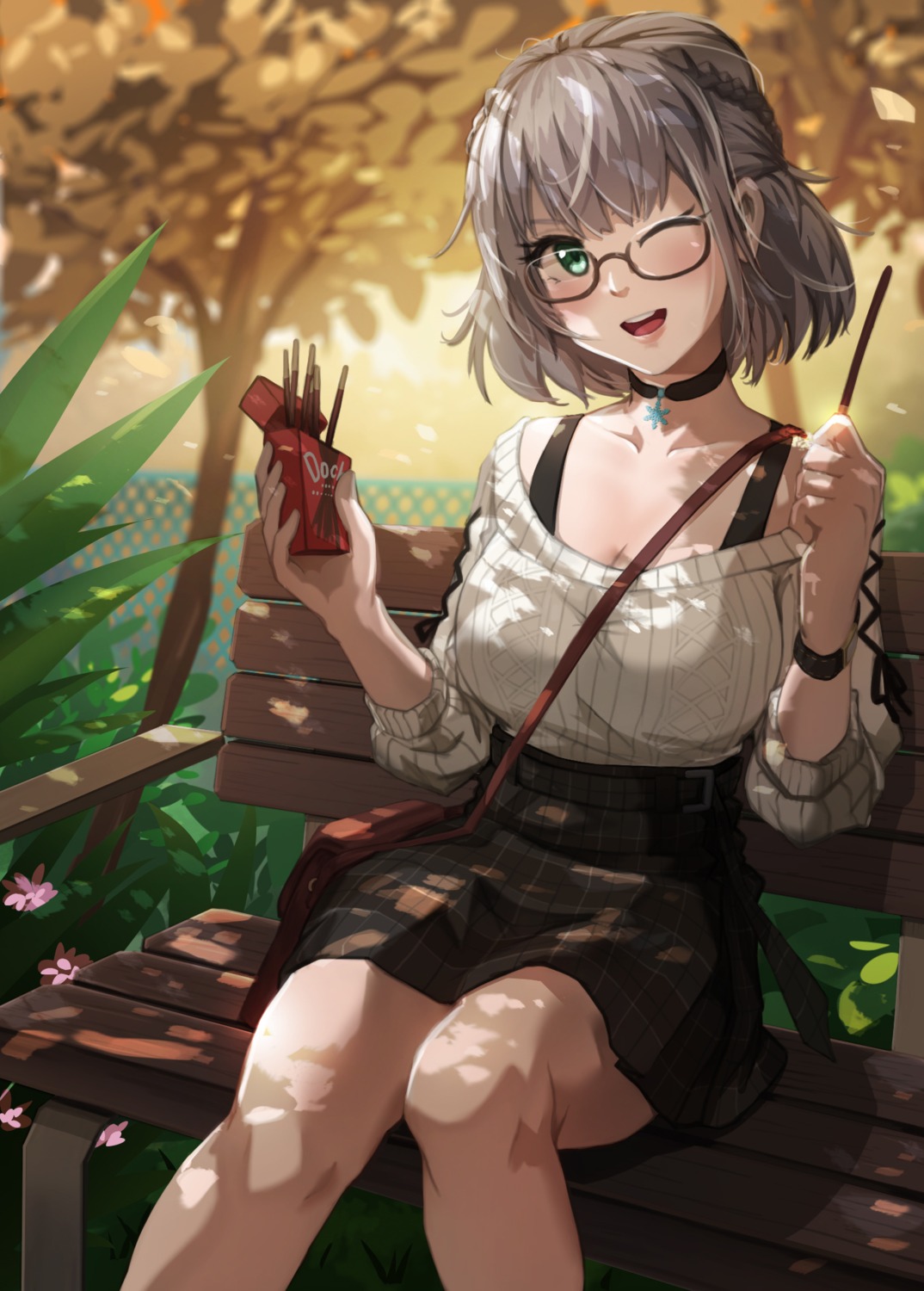 cleavage, hololive, megane, okamin, shirogane_noel, sweater
