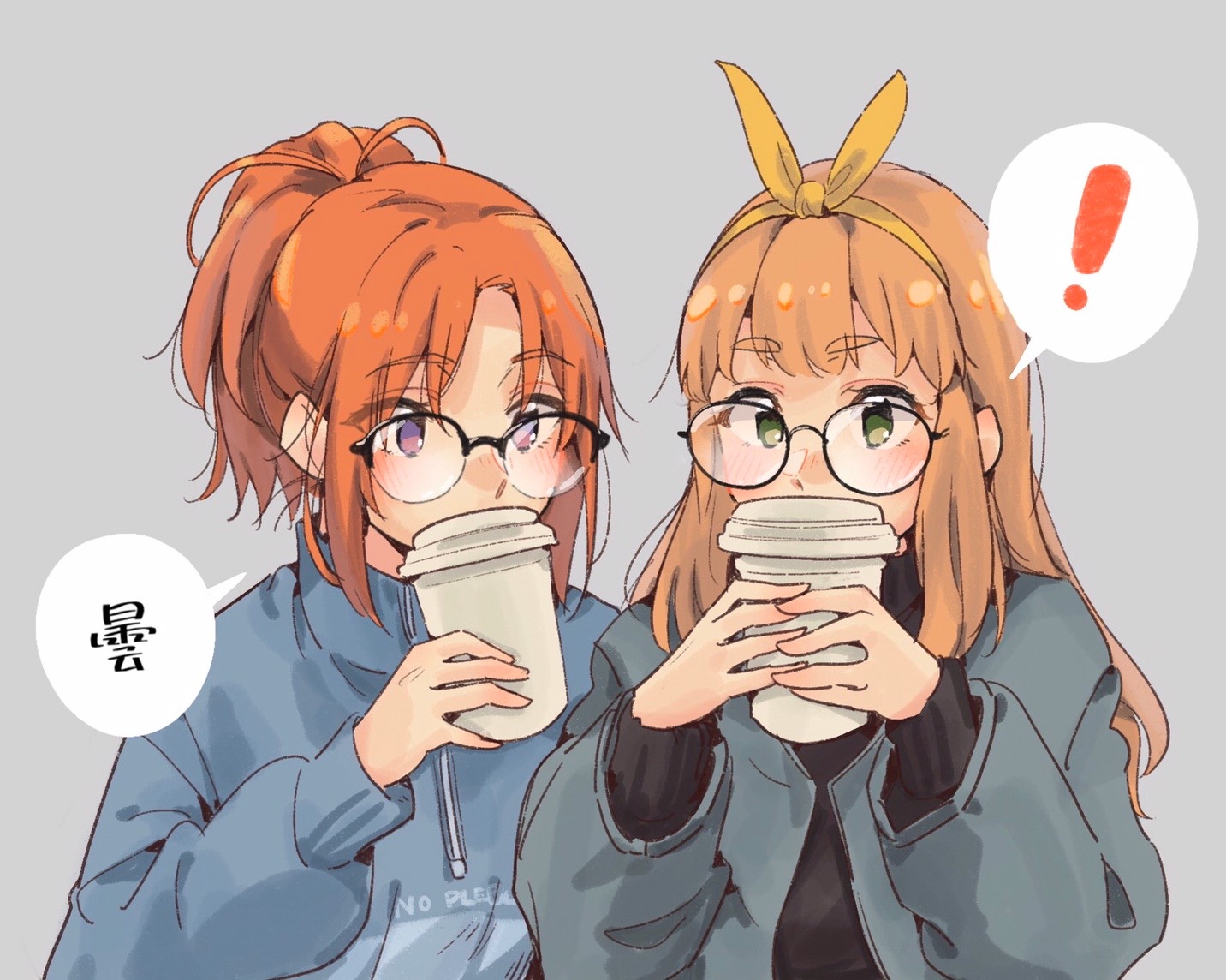 bonryuu, hibike!_euphonium, megane, nakagawa_natsuki, sweater, yoshikawa_yuuko