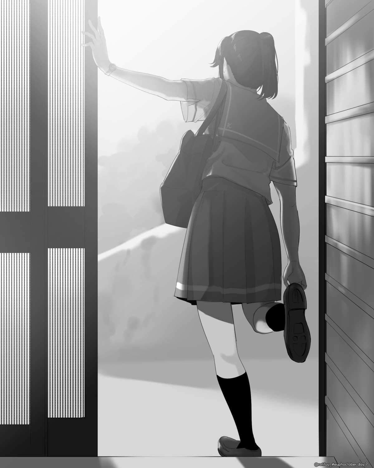 hibike!_euphonium, kasaki_nozomi, liz_to_aoi_tori, monochrome, ratifuu, seifuku