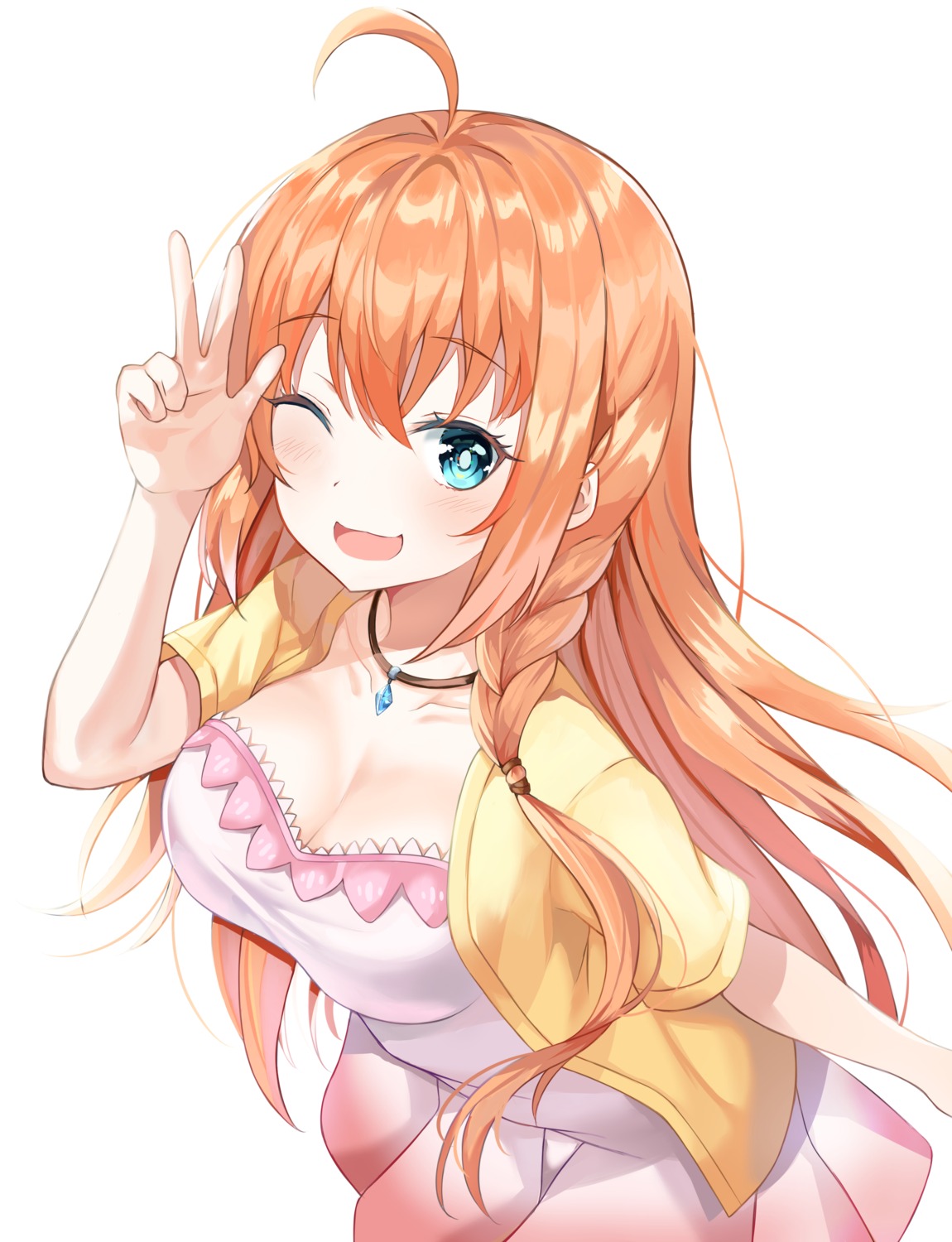 cleavage, dress, ha_en, pecorine, princess_connect!, princess_connect!_re:dive