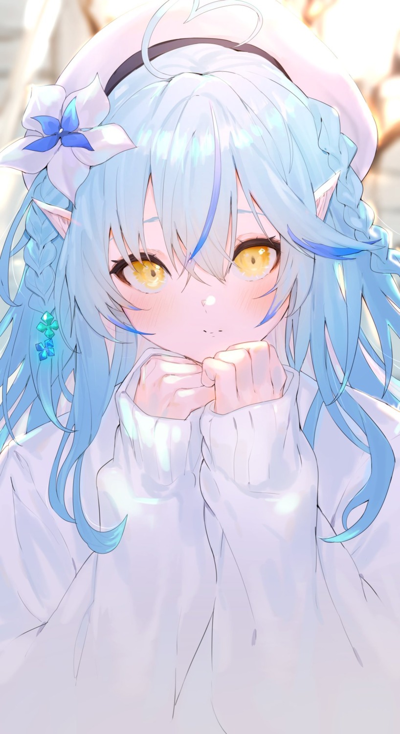 elf, hololive, pointy_ears, sumiya_sakise, sweater, yukihana_lamy