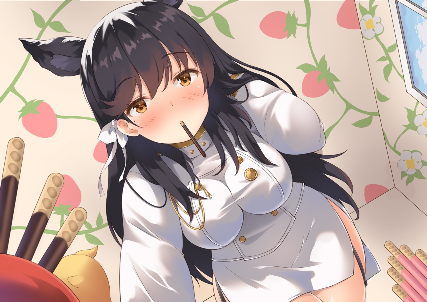 animal_ears, atago_(azur_lane), azur_lane, iroha_(unyun), uniform