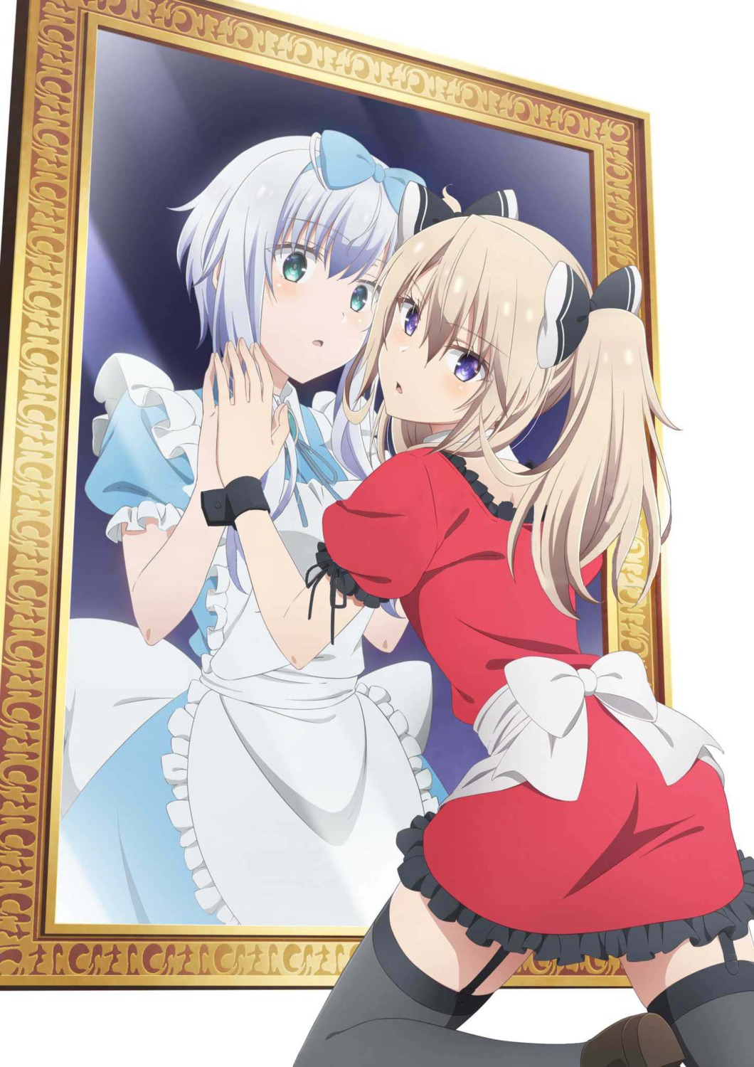 dress, heels, maou_gakuin_no_futekigousha, misha_necron, sasha_necron, stockings, tagme, thighhighs