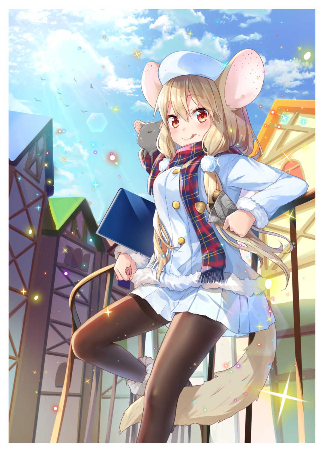 animal_ears, hanasaki_mahiru, pantyhose, tail