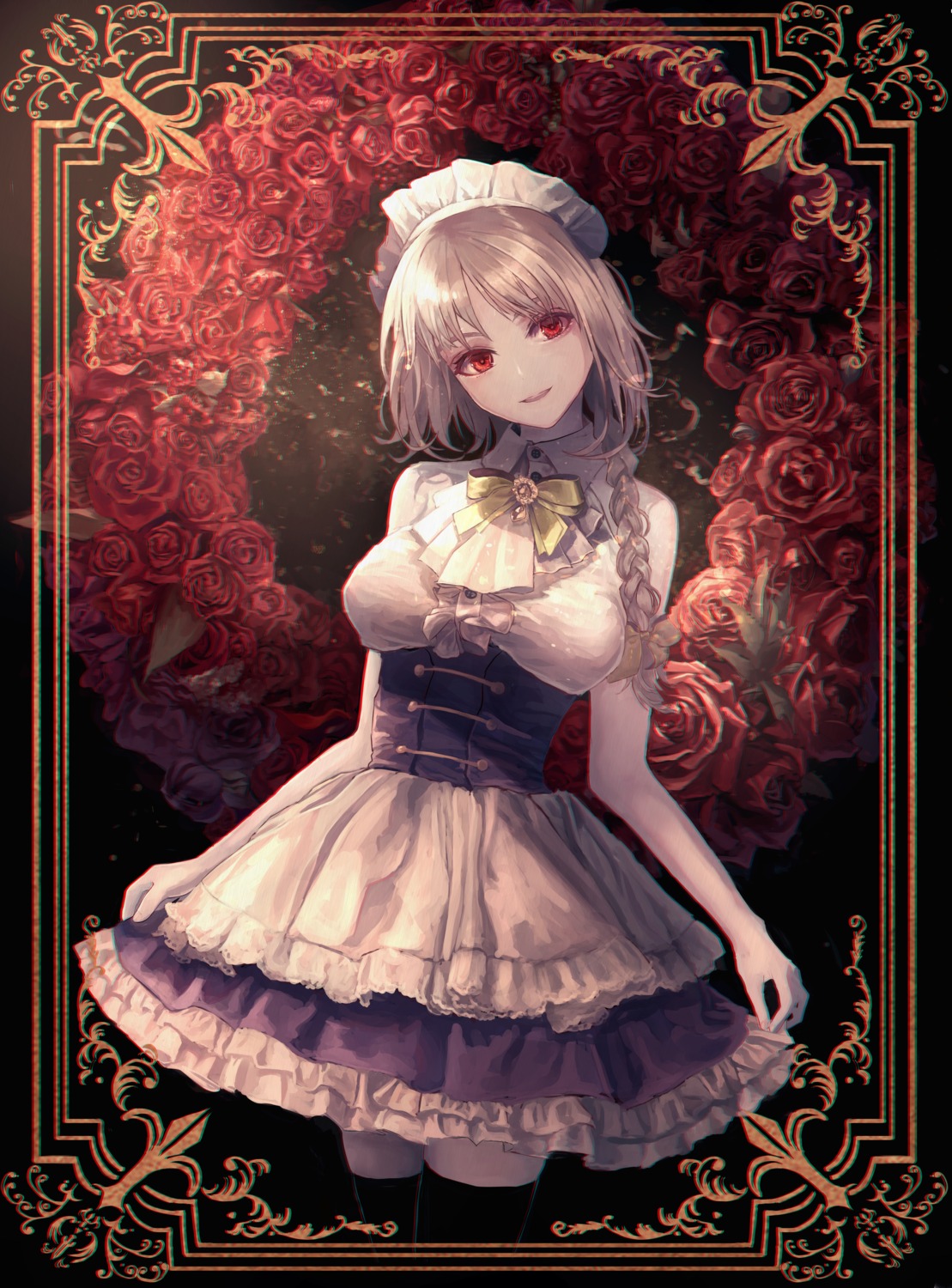 izayoi_sakuya, maid, maronmokaet, thighhighs, touhou