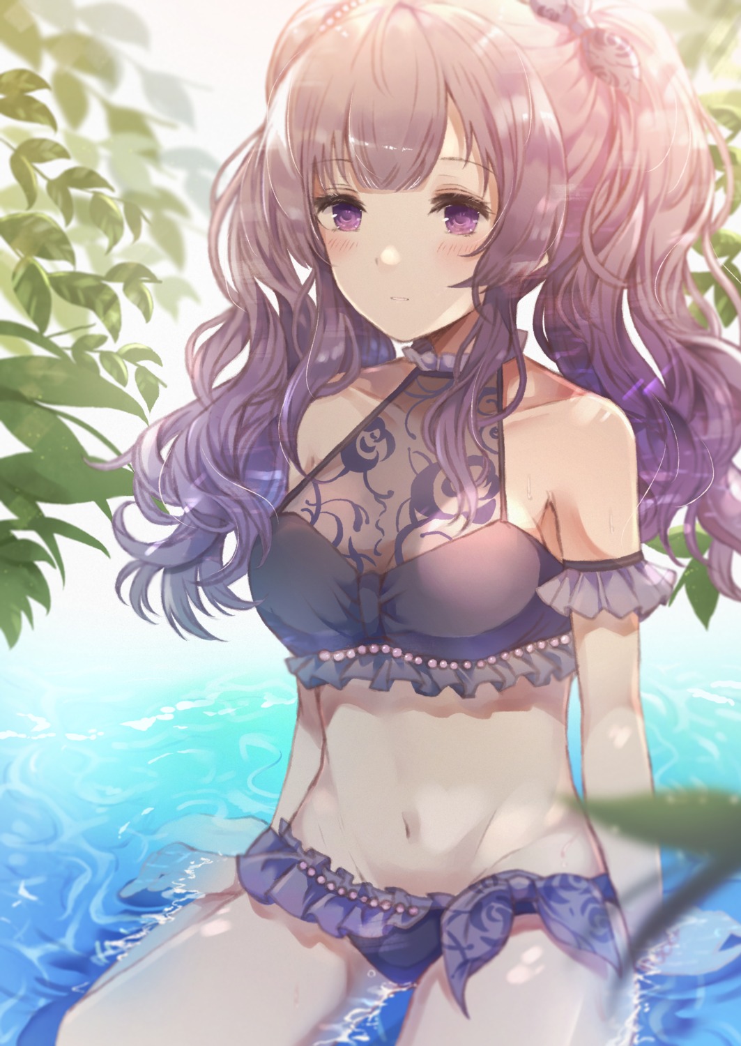 bikini, namamake, see_through, swimsuits, the_idolm@ster, the_idolm@ster_shiny_colors, wet, yuukoku_kiriko