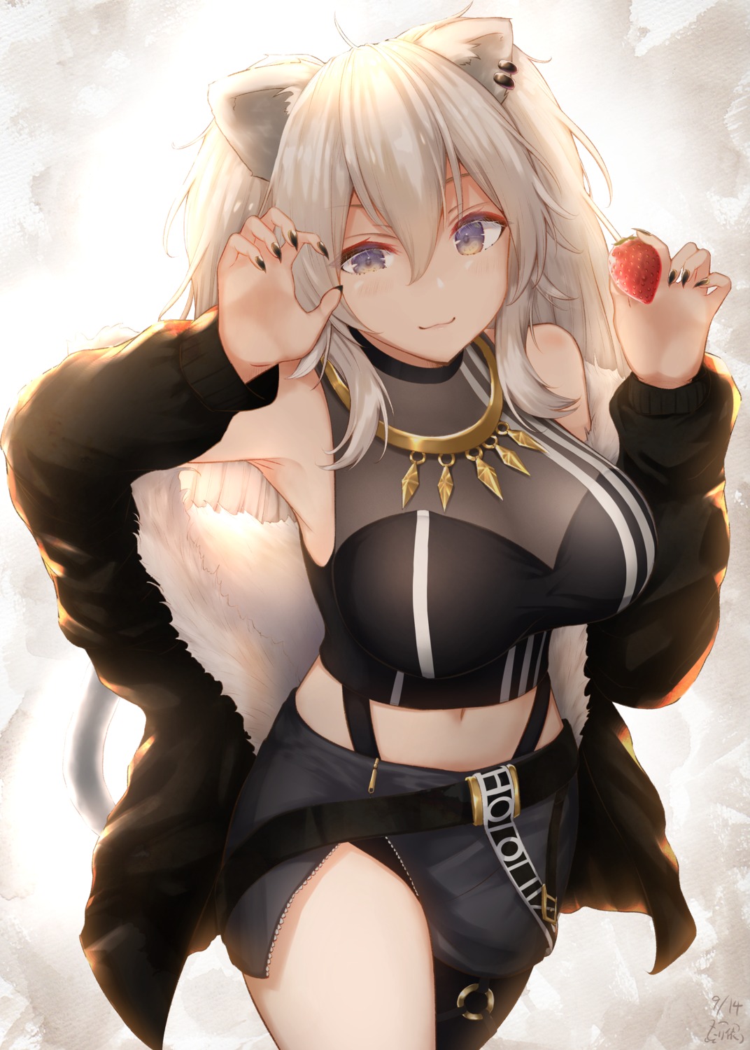 animal_ears, hololive, shanghmely, shishiro_botan, tail