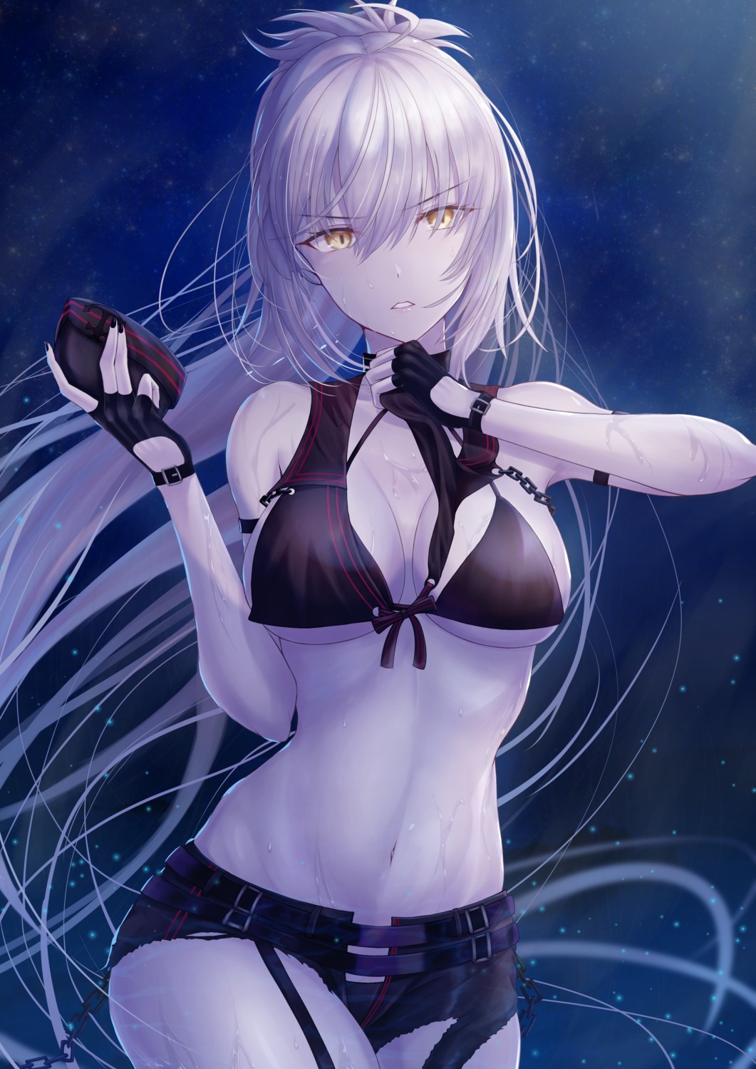 bikini, fate/grand_order, jeanne_d'arc, jeanne_d'arc_alter_(fate), penguintake, swimsuits, torn_clothes, wet