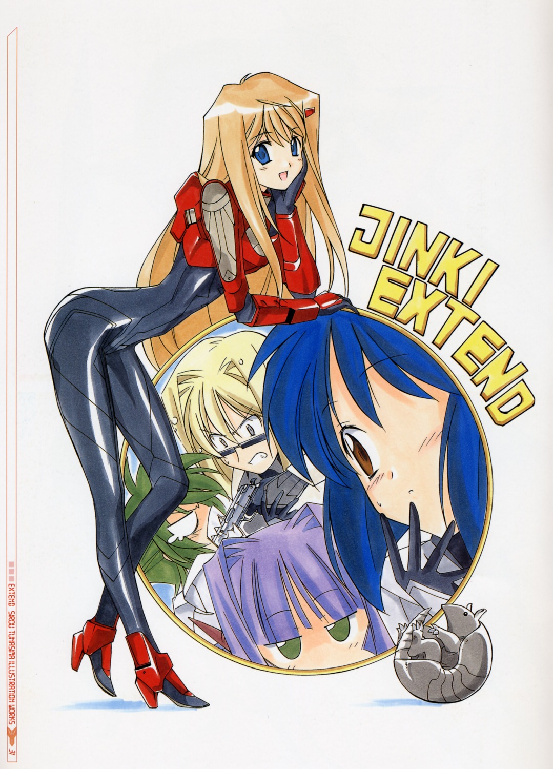 binding_discoloration, hiiragi_akao, jinki, jinki_extend, kawamoto_satsuki, kousaka_rui, mel_j_vanette, tachibana_elnie