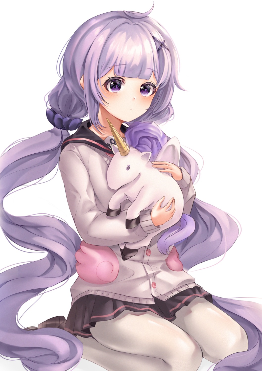 azur_lane, pantyhose, seifuku, sweater, unicorn_(azur_lane), zipgaemi