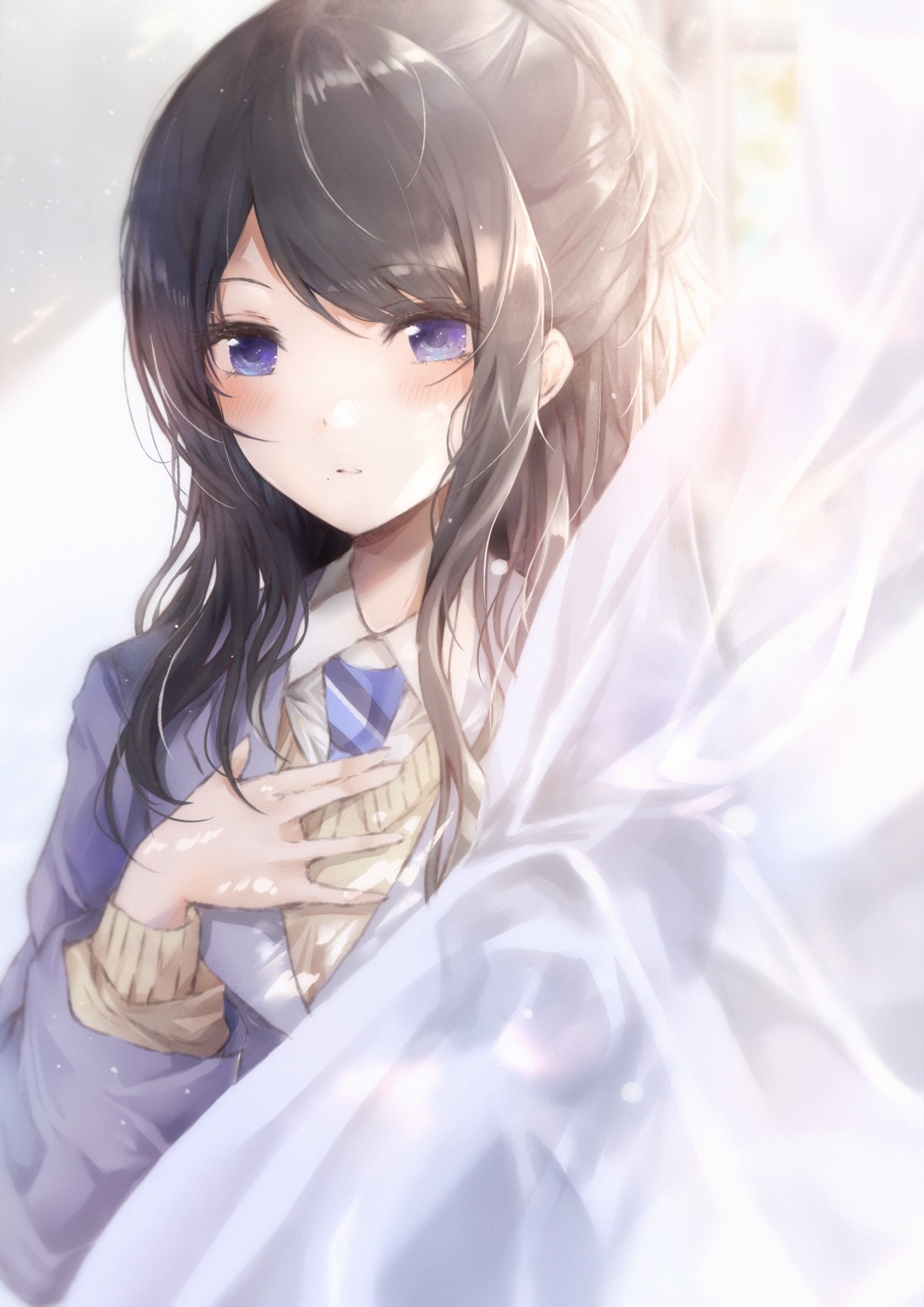 kazano_hiori, namamake, seifuku, sweater, the_idolm@ster, the_idolm@ster_shiny_colors