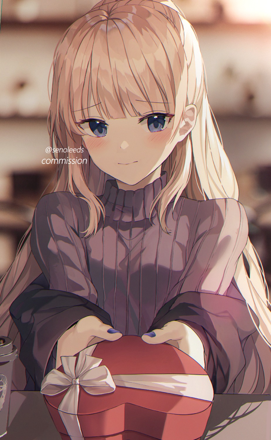 seno_(senohime), sweater, valentine, watermark
