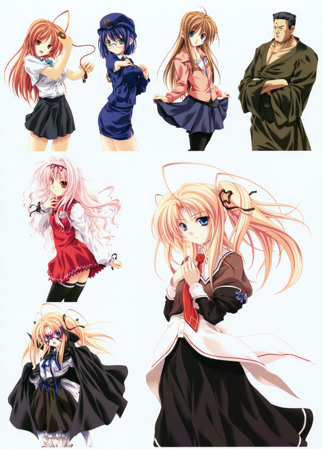 akina_suzutsuki, kanojo-tachi_no_ryuugi, miyama-zero, ozemichi_sakurako, seifuku, shirogane_tobari, sugiura_kasui, thighhighs