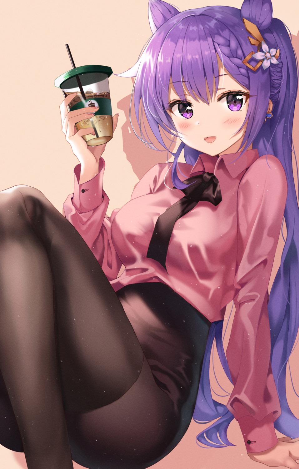genshin_impact, keqing, pantyhose, shaffelli