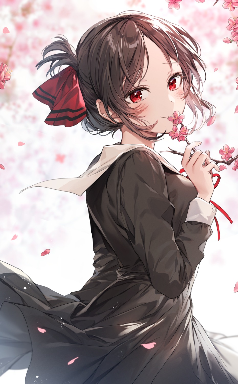 kaguya-sama_wa_kokurasetai_~tensai-tachi_no_renai_zunousen~, pillo, seifuku, shinomiya_kaguya, skirt_lift