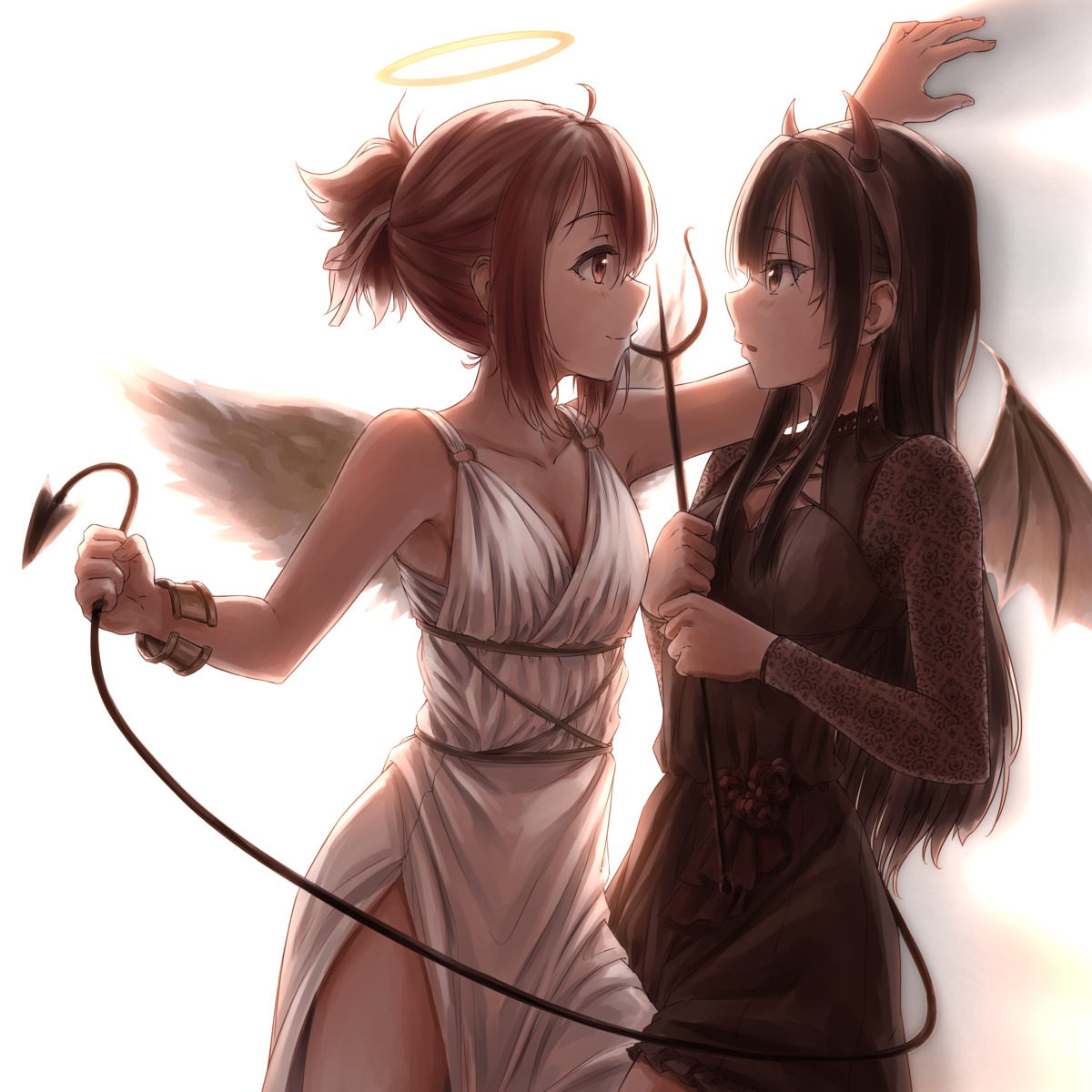 angel, cleavage, devil, dress, horns, itaro, koori_chikage, nogi_wakaba_wa_yuusha_de_aru