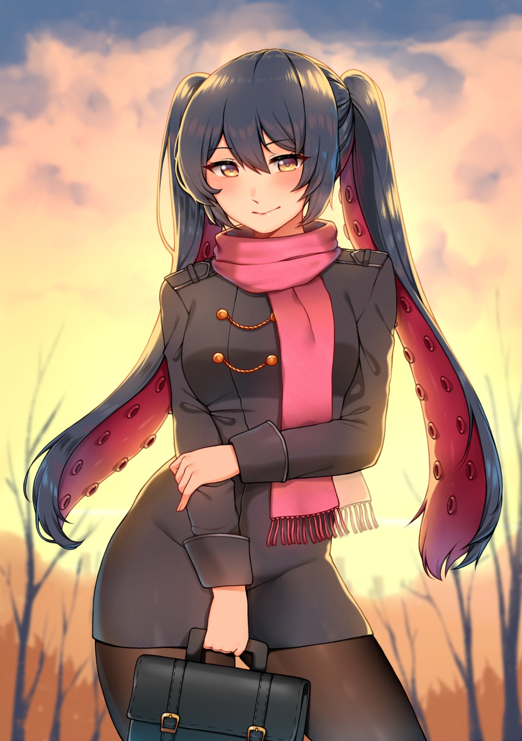 newmoonshira, pantyhose, tentacles, uniform