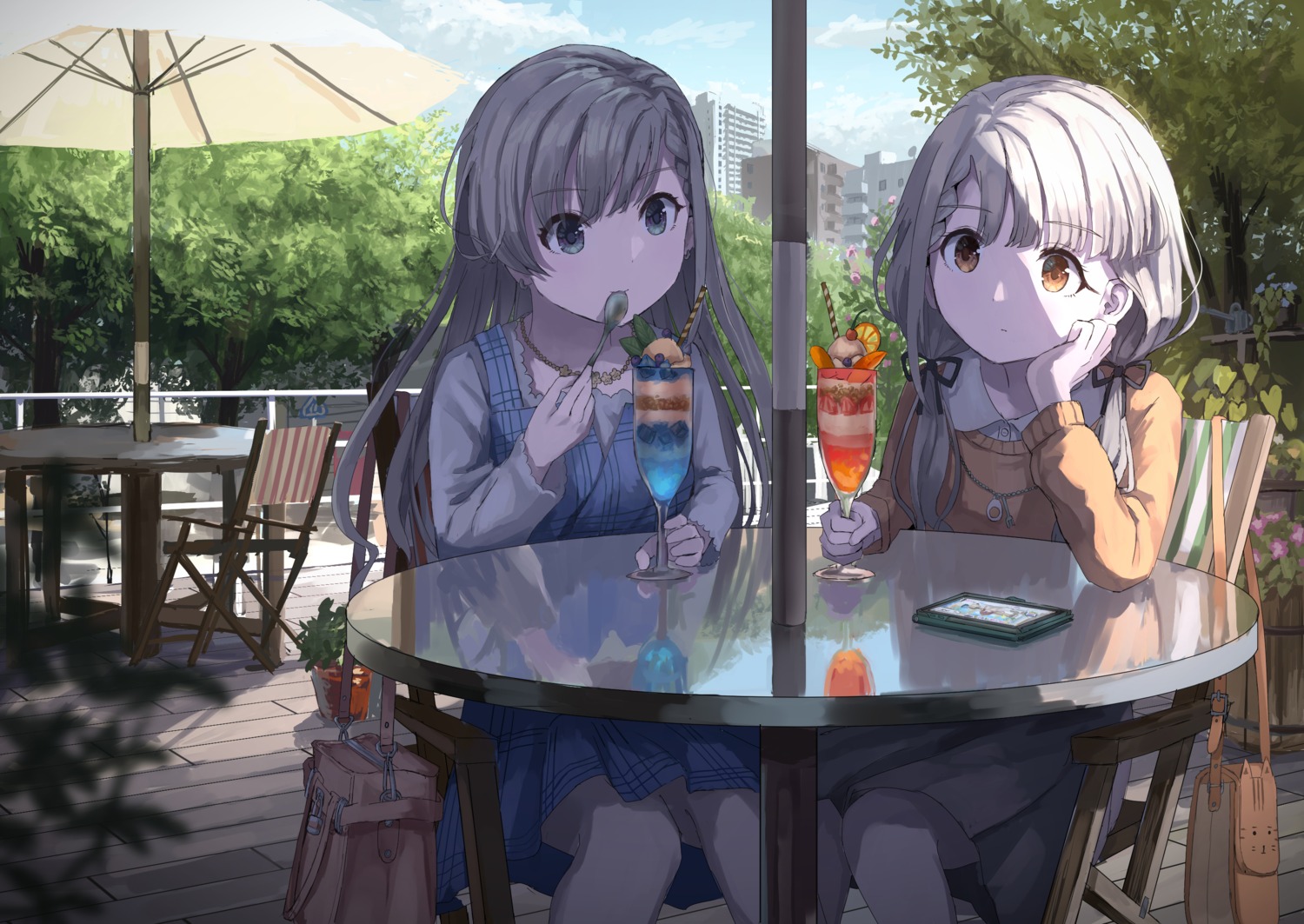 dress, hisakawa_hayate, hisakawa_nagi, nemu_kotatsu, sweater, the_idolm@ster, the_idolm@ster_cinderella_girls