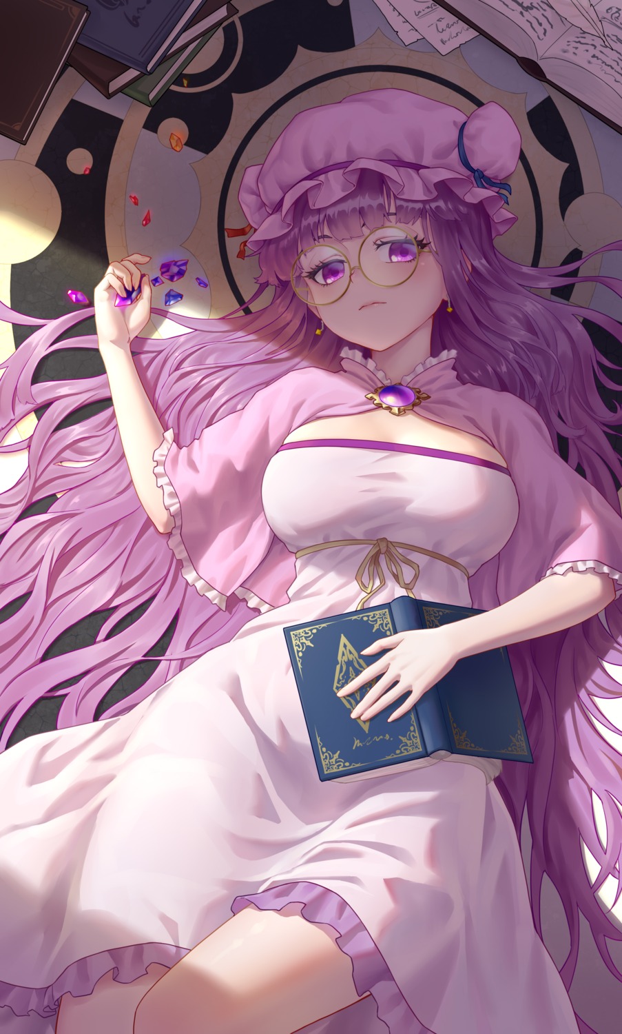 atkdog, dress, megane, patchouli_knowledge, touhou
