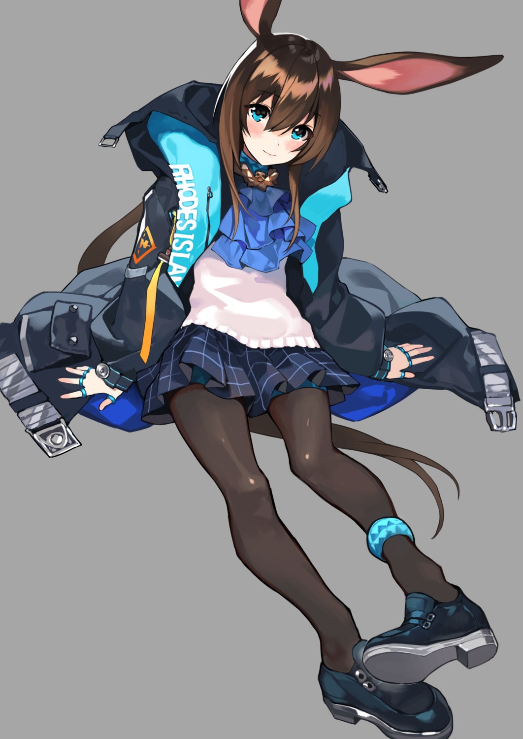 amiya_(arknights), animal_ears, arknights, bunny_ears, garter, komeo15, pantyhose