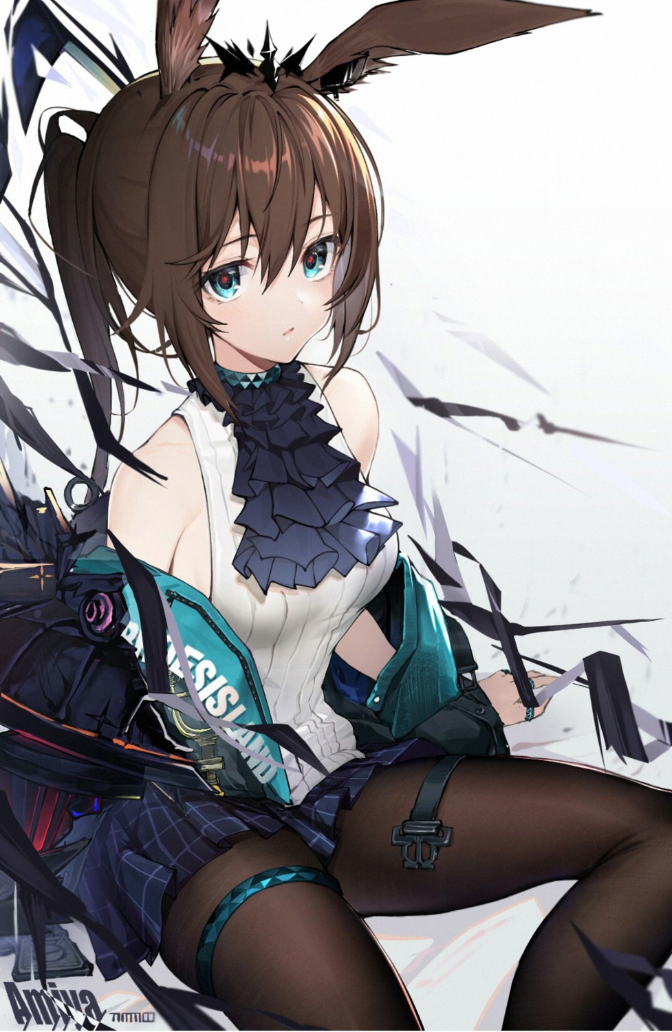 amiya_(arknights), animal_ears, arknights, bunny_ears, garter, pantyhose, timmoo