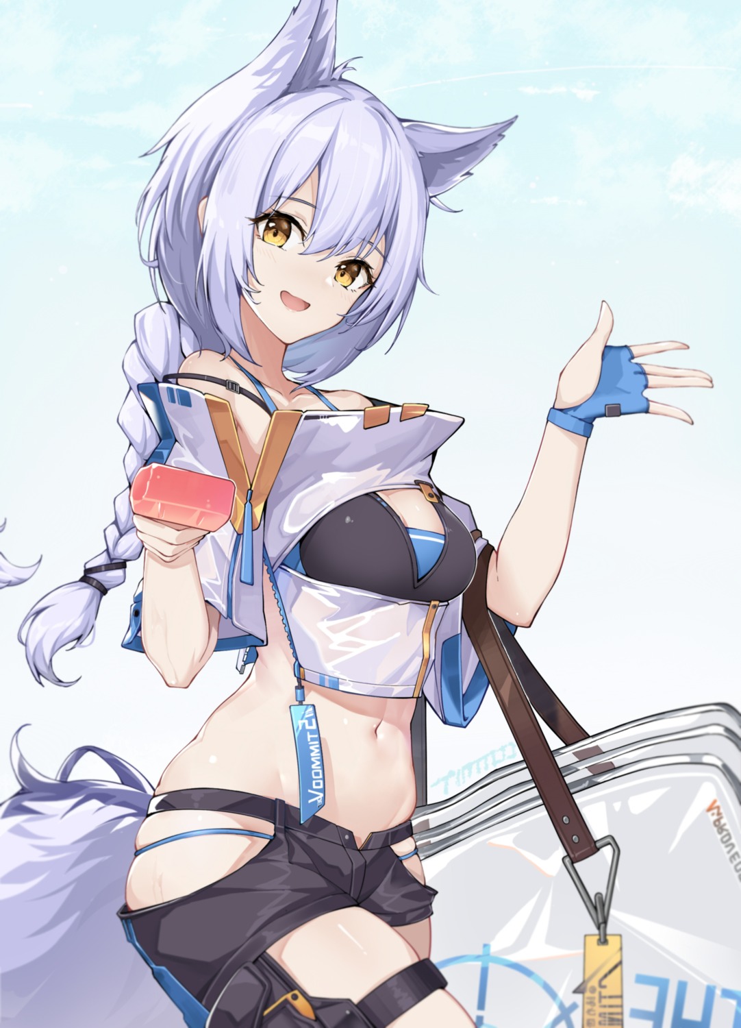 animal_ears, arknights, bra, garter, pantsu, provence_(arknights), tail, timmoo