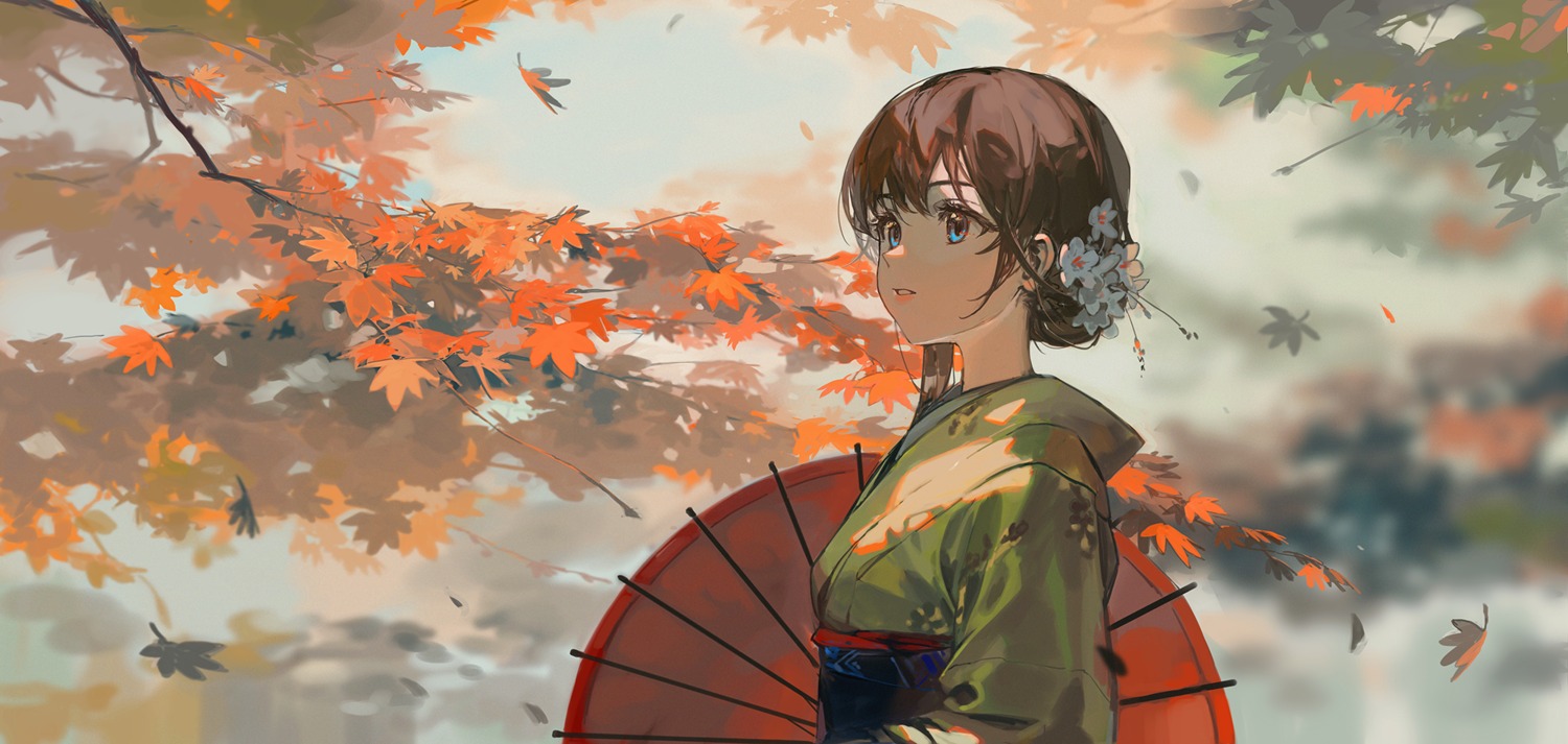 kimono, trnyteal, umbrella