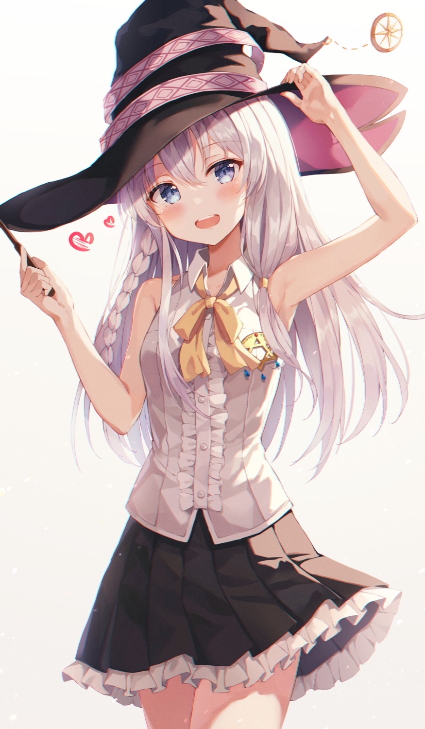 elaina_(majotabi), majo_no_tabitabi, skirt_lift, wabbajack, weapon, witch