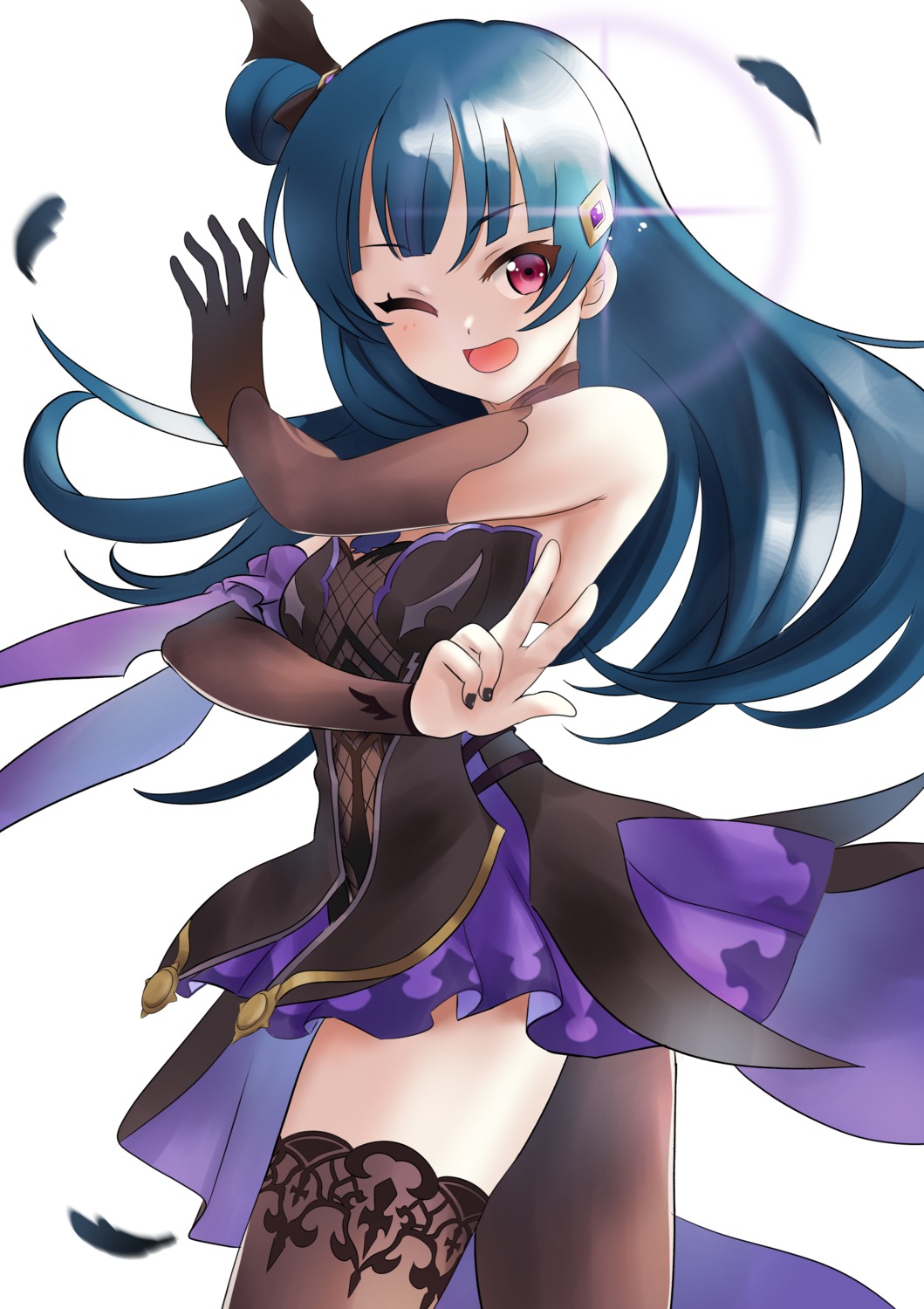 cosplay, fischl, fishnets, genshin_impact, love_live!_(series), love_live!_sunshine!!, manjirou_(manji_illust), thighhighs