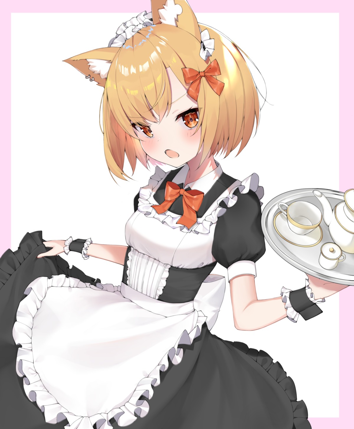 animal_ears, arknights, maid, rui_p, skirt_lift, vermeil_(arknights)