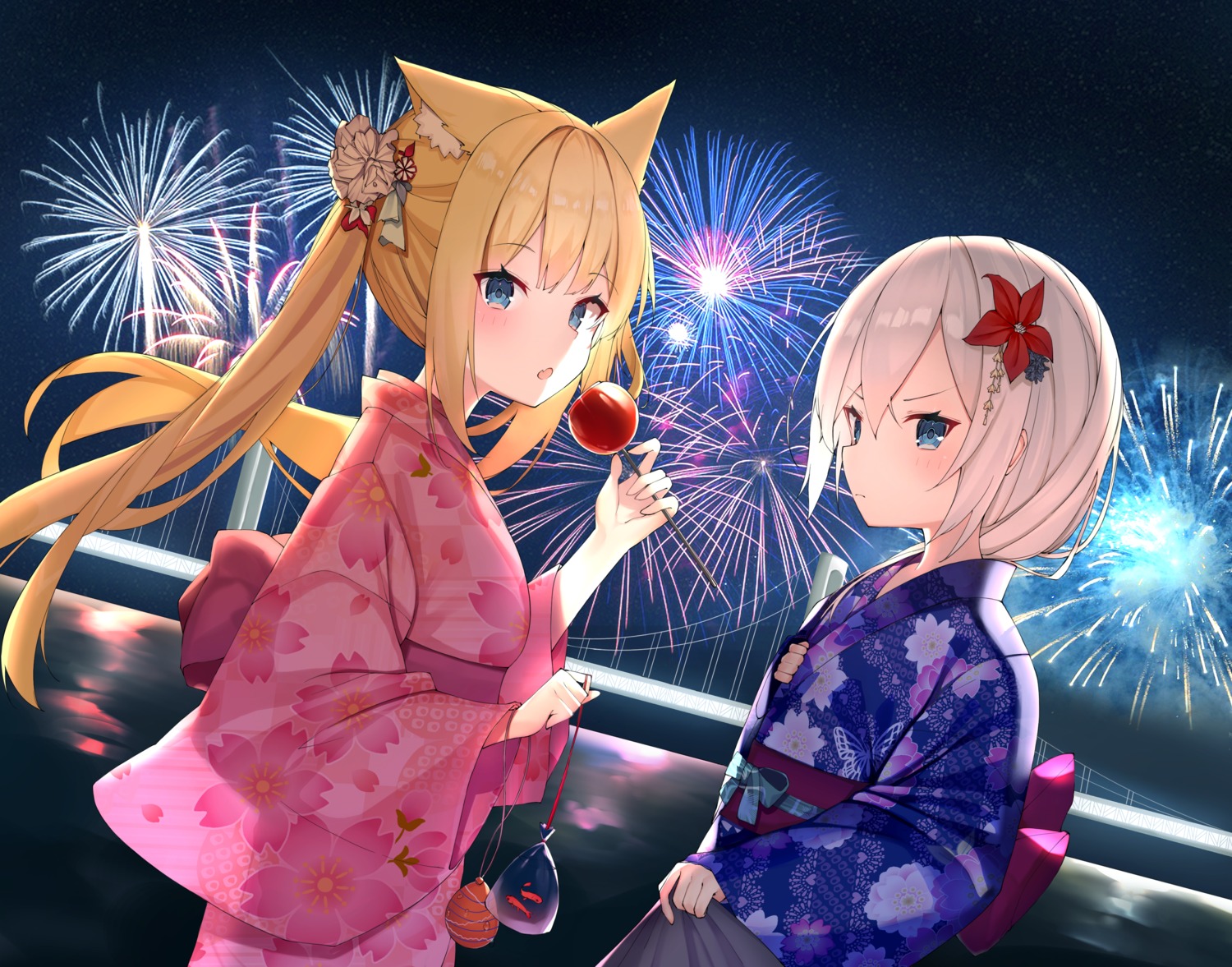 animal_ears, rui_p, yukata