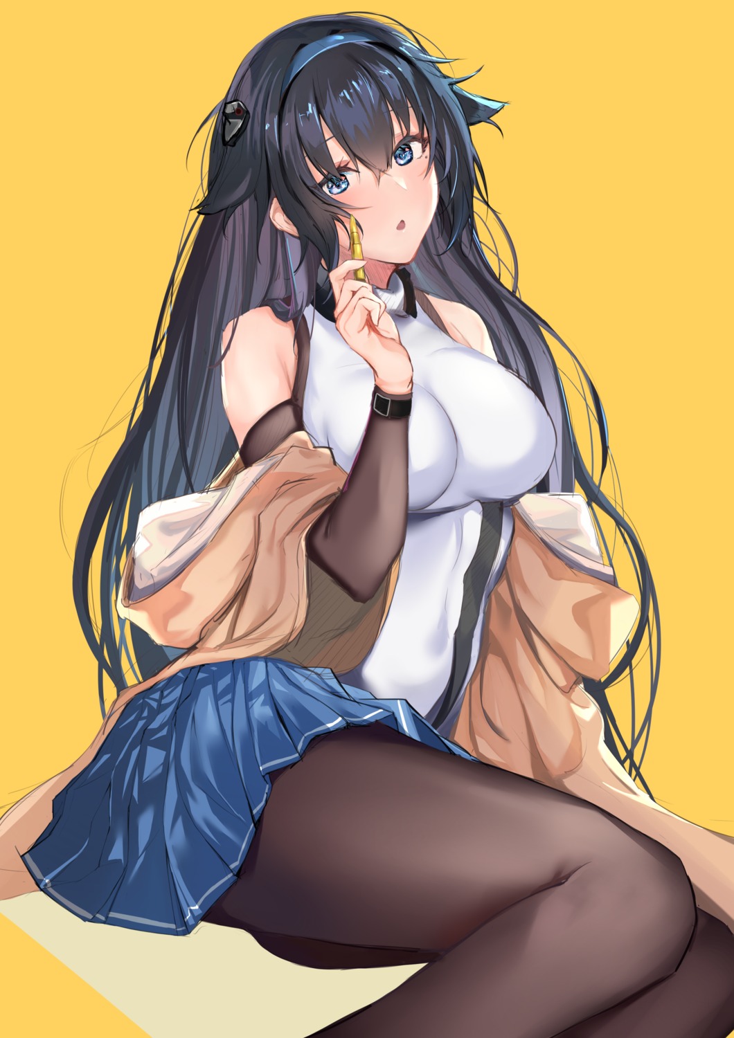 girls_frontline, pantyhose, skirt_lift, super_sass_(girls_frontline), zengi