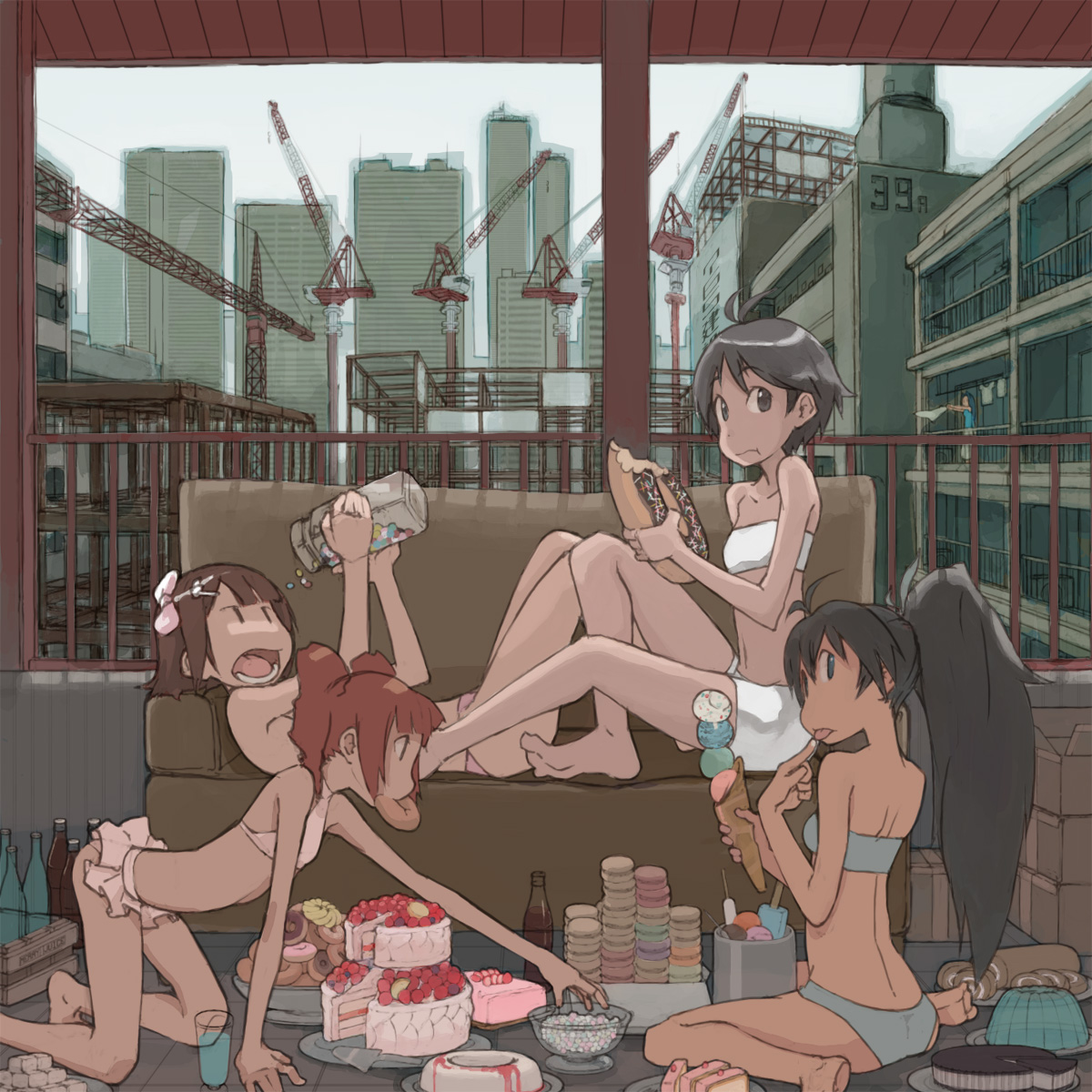 amami_haruka, bikini, ganaha_hibiki, kikuchi_makoto, miura_azusa, swimsuits, takatsuki_yayoi, the_idolm@ster, tugeneko