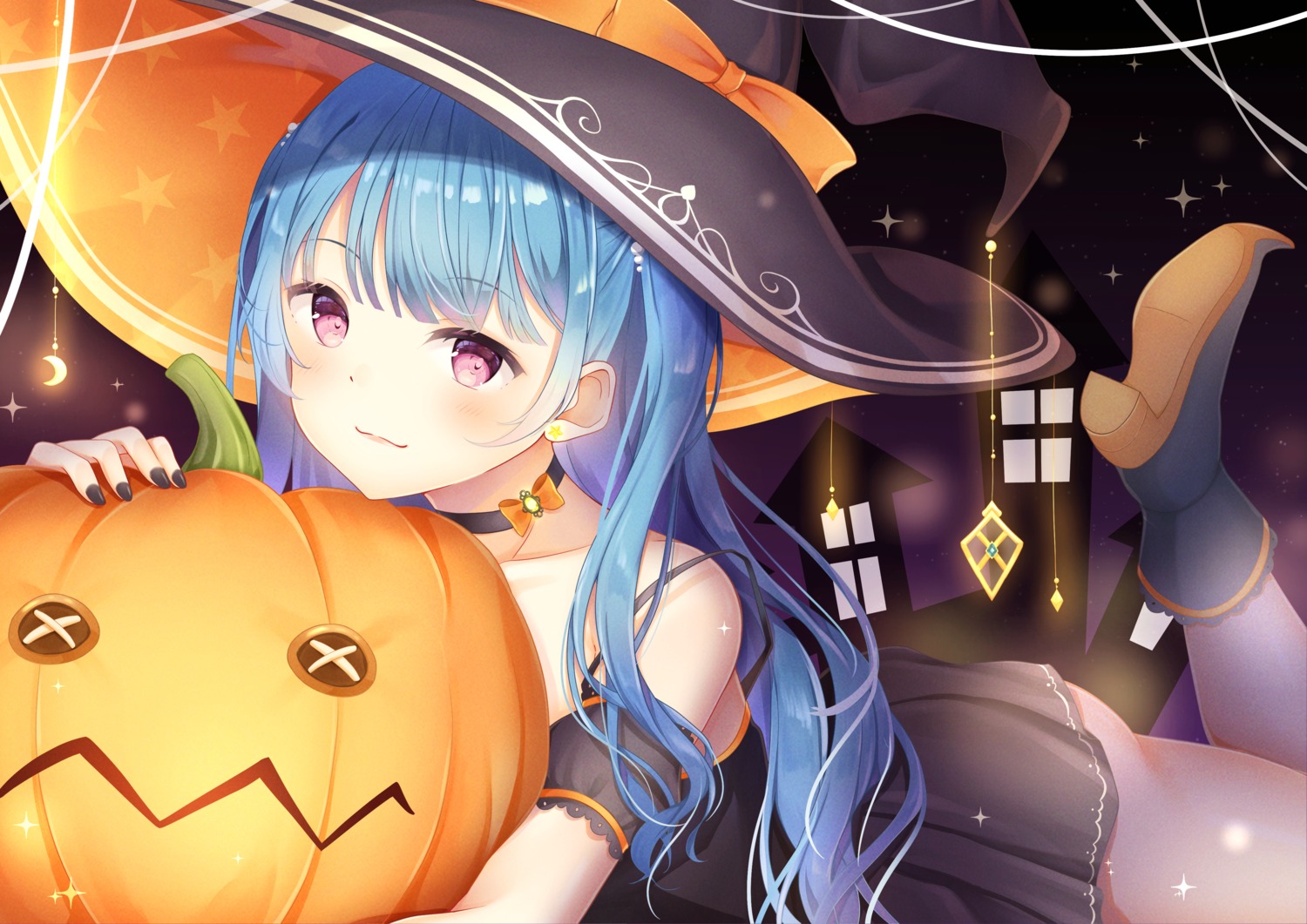 dress, halloween, heels, koki_(latte1023), skirt_lift, witch