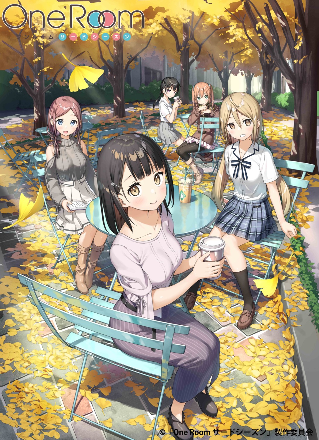 hanasaka_yui, kantoku, momohara_natsuki, nanahashi_minori, one_room, pantyhose, seifuku, sweater