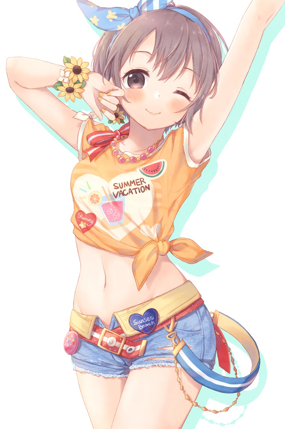 kazane_mari, otokura_yuuki, shirt_lift, the_idolm@ster, the_idolm@ster_cinderella_girls, the_idolm@ster_cinderella_girls_starlight_stage, torn_clothes